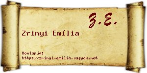 Zrinyi Emília névjegykártya